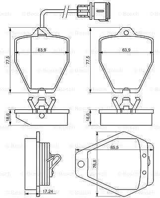 Bosch Bremsbelagsatz, Scheibenbremse [Hersteller-Nr. 0986494436] für Audi von Bosch