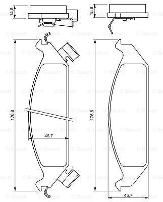 Bosch Bremsbelagsatz, Scheibenbremse [Hersteller-Nr. 0986494313] für Chrysler, Dodge von Bosch