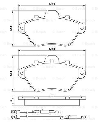 Bosch Bremsbelagsatz, Scheibenbremse [Hersteller-Nr. 0986460956] für Citroën von Bosch