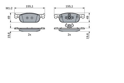 Bosch Bremsbeläge vorne (Satz) [Hersteller-Nr. 0986424021] für Dacia, Renault von Bosch