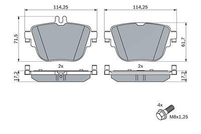 Bosch Bremsbelagsatz, Scheibenbremse [Hersteller-Nr. 0986424859] für Mercedes-Benz von Bosch