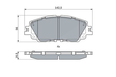 Bosch Bremsbelagsatz, Scheibenbremse [Hersteller-Nr. 0986424899] für Lexus, Toyota von Bosch