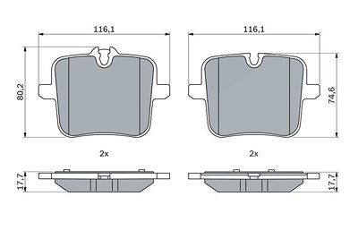 Bosch Bremsbelagsatz, Scheibenbremse [Hersteller-Nr. 0986424923] für BMW von Bosch