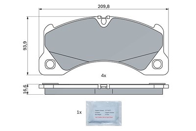 Bosch Bremsbelagsatz, Scheibenbremse [Hersteller-Nr. 0986424970] für Porsche von Bosch