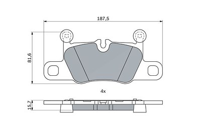 Bosch Bremsbelagsatz, Scheibenbremse [Hersteller-Nr. 0986424971] für Porsche von Bosch