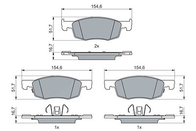 Bosch Bremsbelagsatz, Scheibenbremse [Hersteller-Nr. 0986460018] für Mazda, Toyota von Bosch