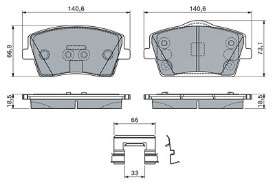 Bosch Bremsbelagsatz, Scheibenbremse [Hersteller-Nr. 0986460144] für Volvo von Bosch