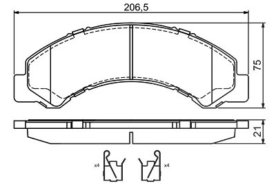 Bosch Bremsbelagsatz, Scheibenbremse [Hersteller-Nr. 0986494677] von Bosch