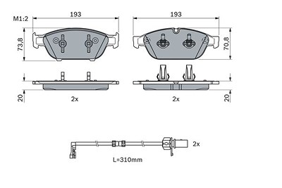 Bosch Bremsbelagsatz, Scheibenbremse [Hersteller-Nr. 0986494986] für Audi von Bosch