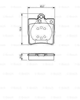 Bosch Bremsbelagsatz, Scheibenbremse [Hersteller-Nr. 0986495080] für Chrysler, Mercedes-Benz von Bosch