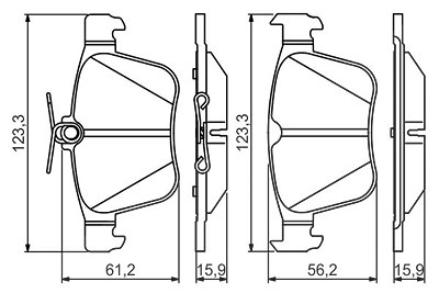 Bosch Bremsbelagsatz, Scheibenbremse [Hersteller-Nr. 0986495346] für Seat, VW von Bosch