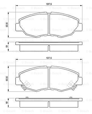 Bosch Bremsbelagsatz, Scheibenbremse [Hersteller-Nr. 0986461124] für Honda von Bosch