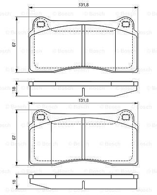 Bosch Bremsbelagsatz, Scheibenbremse [Hersteller-Nr. 0986494353] für Jaguar von Bosch