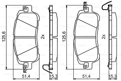 Bosch Bremsbelagsatz, Scheibenbremse [Hersteller-Nr. 0986494832] für Mazda von Bosch