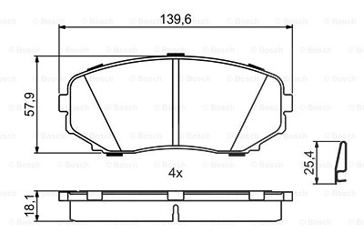 Bosch Bremsbelagsatz, Scheibenbremse [Hersteller-Nr. 0986494879] für Mazda von Bosch