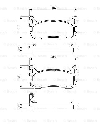 Bosch Bremsbelagsatz, Scheibenbremse [Hersteller-Nr. 0986494482] für Mazda von Bosch