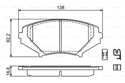 Bosch Bremsbelagsatz, Scheibenbremse [Hersteller-Nr. 0986494220] für Mazda von Bosch