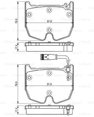 Bosch Bremsbelagsatz, Scheibenbremse [Hersteller-Nr. 0986494364] für Mercedes-Benz von Bosch