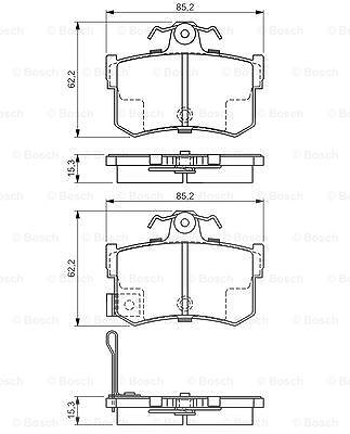 Bosch Bremsbelagsatz, Scheibenbremse [Hersteller-Nr. 0986424568] für Mg, Rover von Bosch