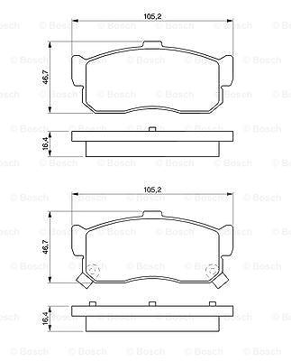 Bosch Bremsbelagsatz, Scheibenbremse [Hersteller-Nr. 0986461144] für Nissan von Bosch