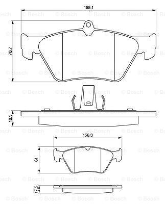 Bosch Bremsbelagsatz, Scheibenbremse [Hersteller-Nr. 0986461129] für Opel, Saab von Bosch