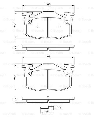 Bosch Bremsbelagsatz, Scheibenbremse [Hersteller-Nr. 0986461149] für Renault von Bosch