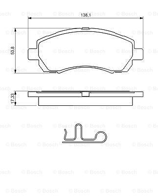 Bosch Bremsbelagsatz, Scheibenbremse [Hersteller-Nr. 0986424770] für Subaru von Bosch