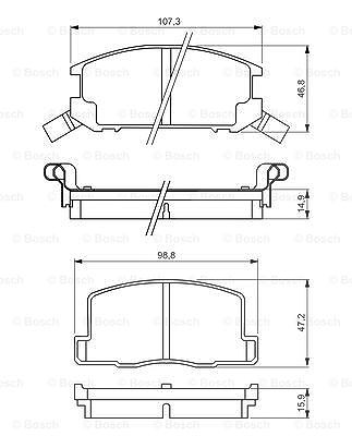 Bosch Bremsbelagsatz, Scheibenbremse [Hersteller-Nr. 0986494412] für Toyota von Bosch