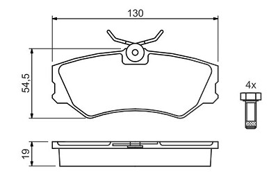 Bosch Bremsbelagsatz, Scheibenbremse [Hersteller-Nr. 0986460941] für VW von Bosch