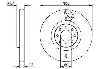 Bosch 1x Bremsscheibe [Hersteller-Nr. 0986479531] für Abarth von Bosch