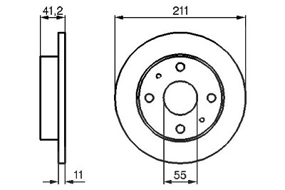 Bosch Bremsscheibe [Hersteller-Nr. 0986479119] für Daihatsu von Bosch