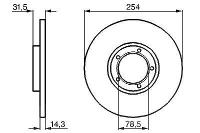 Bosch Bremsscheibe [Hersteller-Nr. 0986478345] für Ford von Bosch