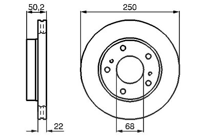 Bosch Bremsscheibe [Hersteller-Nr. 0986478685] für Nissan von Bosch