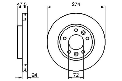 Bosch Bremsscheibe [Hersteller-Nr. 0986479013] für Kia von Bosch