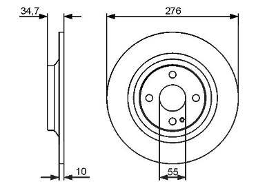 Bosch Bremsscheibe [Hersteller-Nr. 0986479473] für Mazda von Bosch