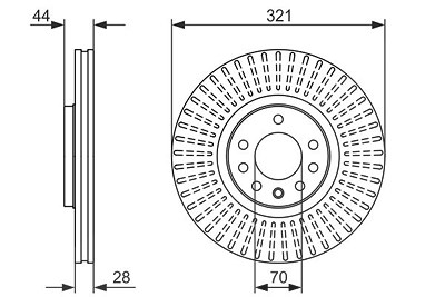 Bosch 1x Bremsscheibe [Hersteller-Nr. 0986479571] für Opel von Bosch