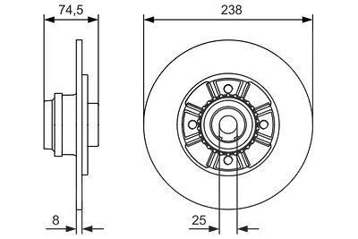 Bosch 1x Bremsscheibe [Hersteller-Nr. 0986479760] für Renault von Bosch