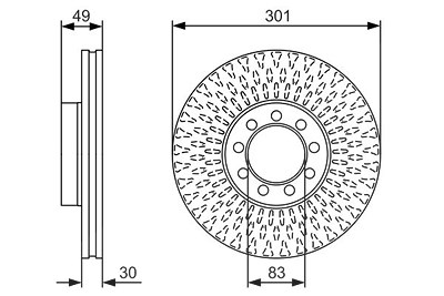 Bosch 1x Bremsscheibe [Hersteller-Nr. 0986479A23] für Iveco von Bosch