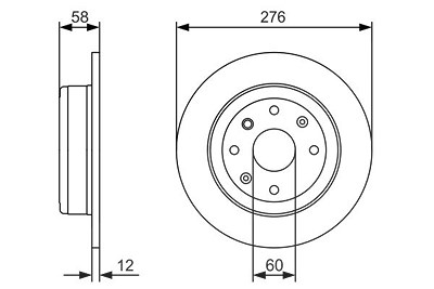 Bosch Bremsscheibe [Hersteller-Nr. 0986479A56] für Chevrolet von Bosch