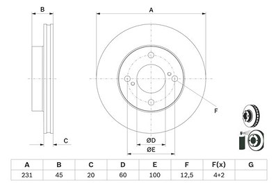 Bosch 1x Bremsscheibe [Hersteller-Nr. 0986479G92] für Suzuki von Bosch