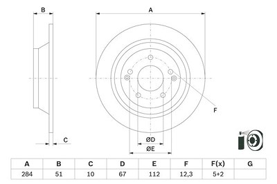 Bosch 1x Bremsscheibe [Hersteller-Nr. 0986479H11] für Ssangyong von Bosch