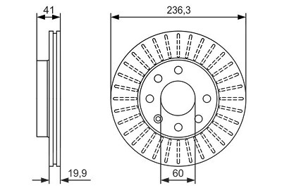 Bosch Bremsscheibe [Hersteller-Nr. 0986479S98] für Chevrolet, Gm Korea, Opel von Bosch