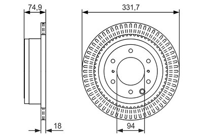 Bosch Bremsscheibe [Hersteller-Nr. 0986479T90] für Mitsubishi von Bosch