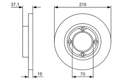 Bosch Bremsscheibe [Hersteller-Nr. 0986479U96] für Daihatsu, Piaggio von Bosch