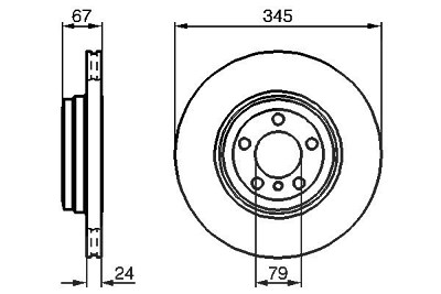 Bosch 1x Bremsscheibe Hinterachse Belüftet [Hersteller-Nr. 0986479005] für BMW von Bosch