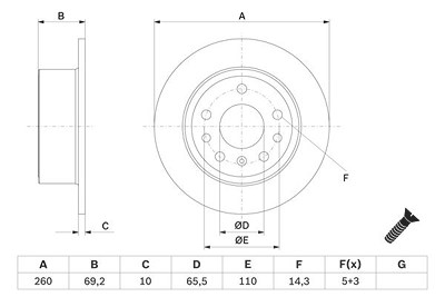 Bosch Bremsscheibe Hinterachse Voll [Hersteller-Nr. 0986478430] für Opel, Saab von Bosch