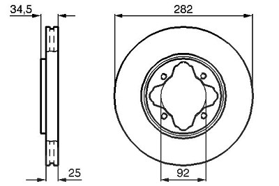 Bosch Bremsscheibe [Hersteller-Nr. 0986478634] für Honda von Bosch