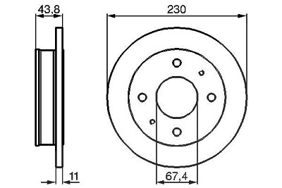 Bosch Bremsscheibe [Hersteller-Nr. 0986478727] für Hyundai von Bosch