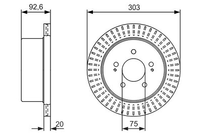 Bosch 1x Bremsscheibe [Hersteller-Nr. 0986479V26] für Hyundai von Bosch