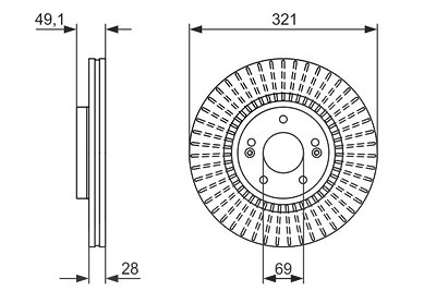 Bosch 1x Bremsscheibe [Hersteller-Nr. 0986479786] für Hyundai, Kia von Bosch